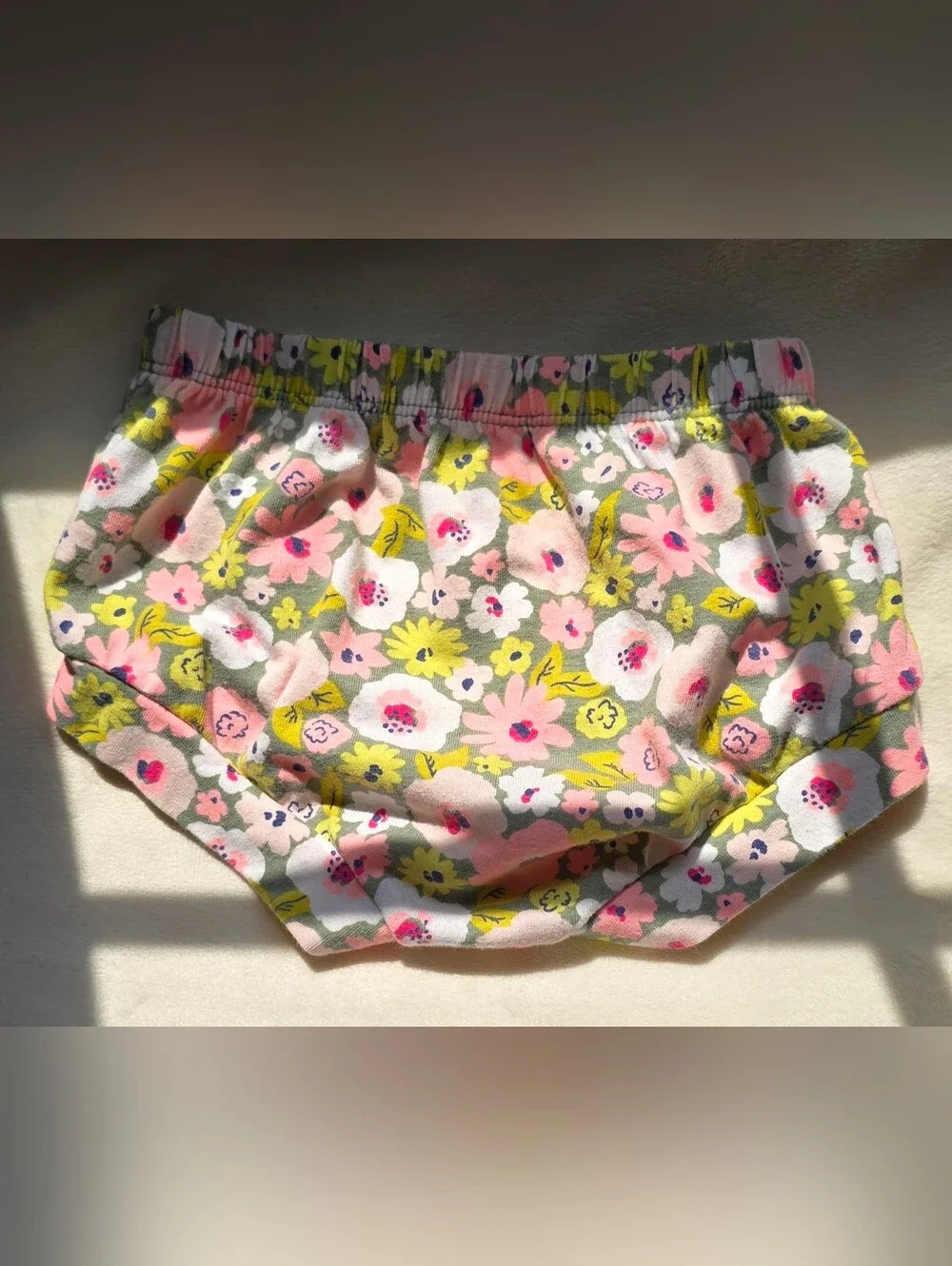 Baby Girl Floral Bloomers Diaper Cover Cat & Jack 6-9 Months Pink Green White